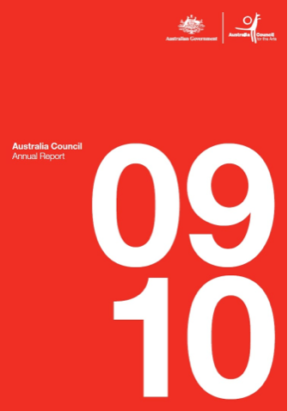 Creative Australia Annual Report 9-10 Cover Image