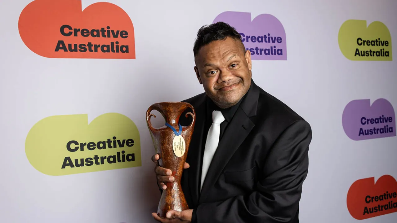 Patrick William Carter with his National Arts and Disability Award