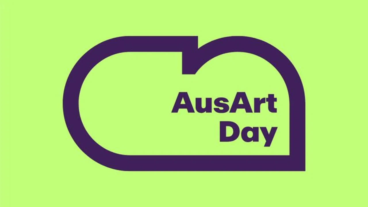 AusArt Day Purple Mockup on Green Background