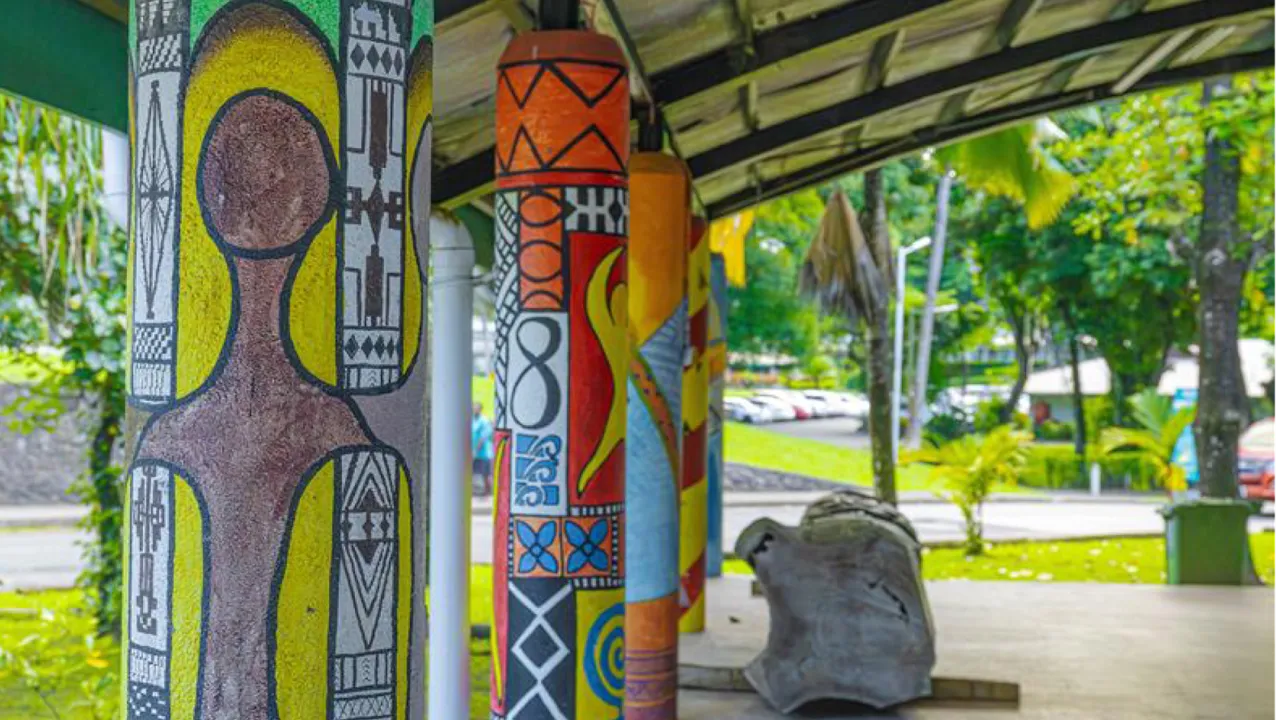 Artwork in a whare