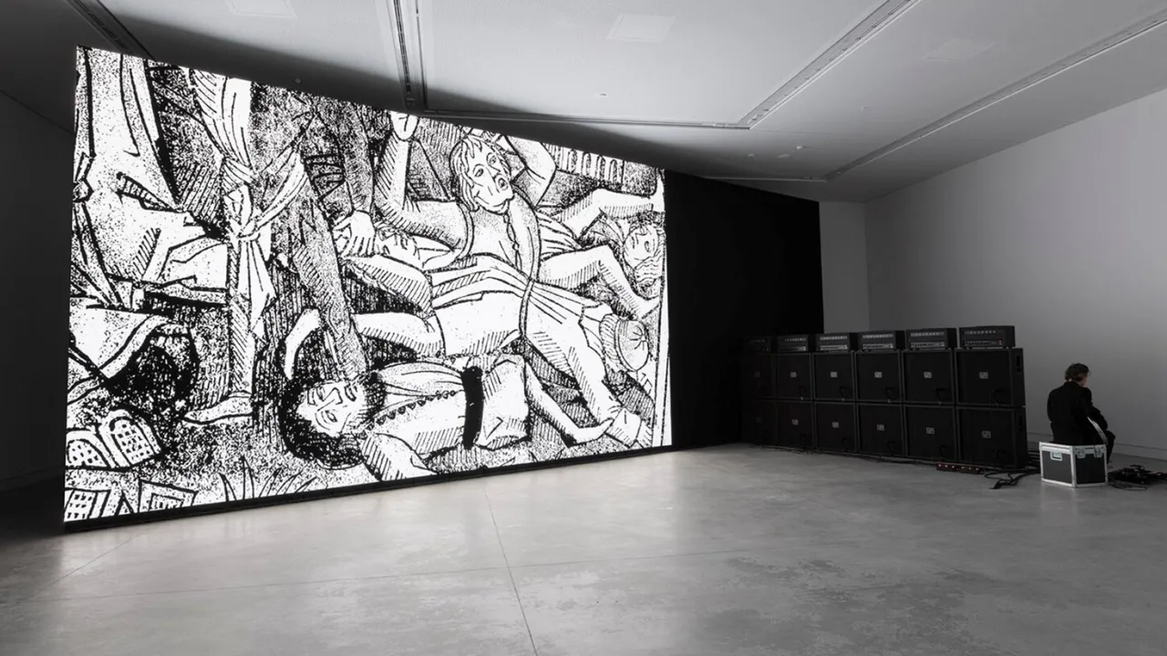 Australia Pavilion, Marco Fusinato, DESASTRES. Solo durational performance as installation, 200 days