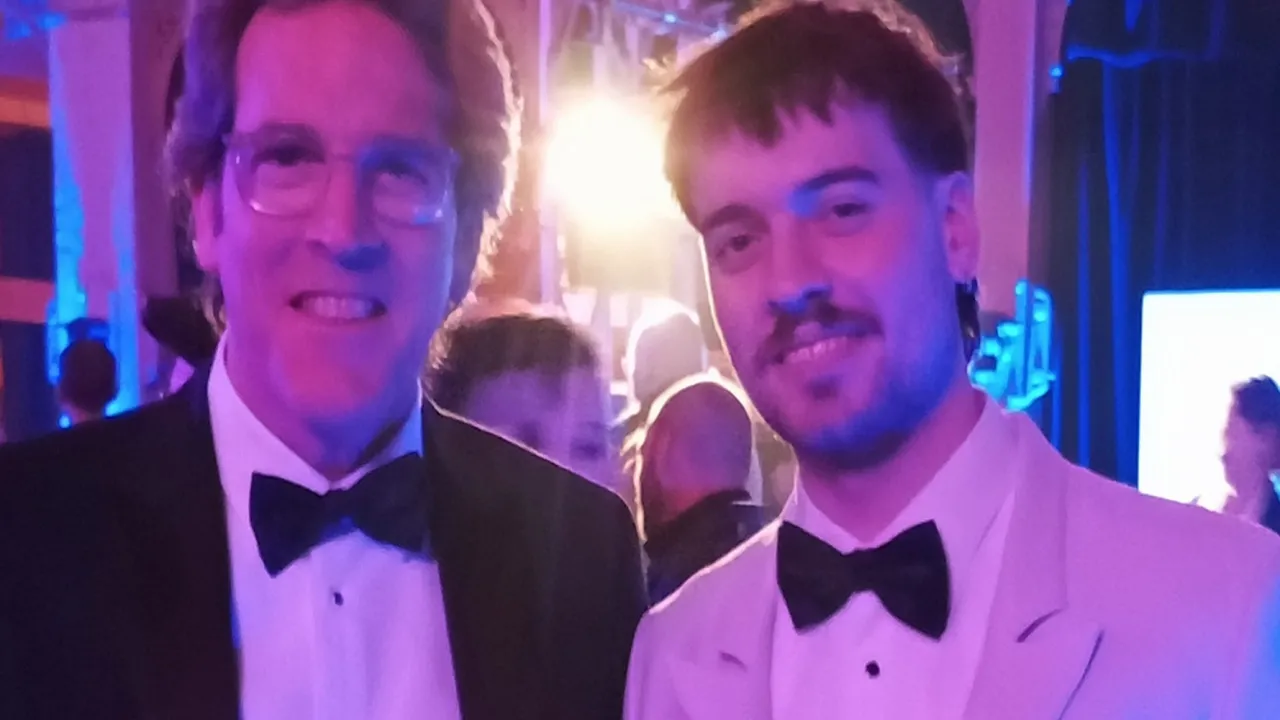 Peter and Campbell, the father-son team behind Monthly Poet Live, at the Melbourne Fringe Festival 2026 launch