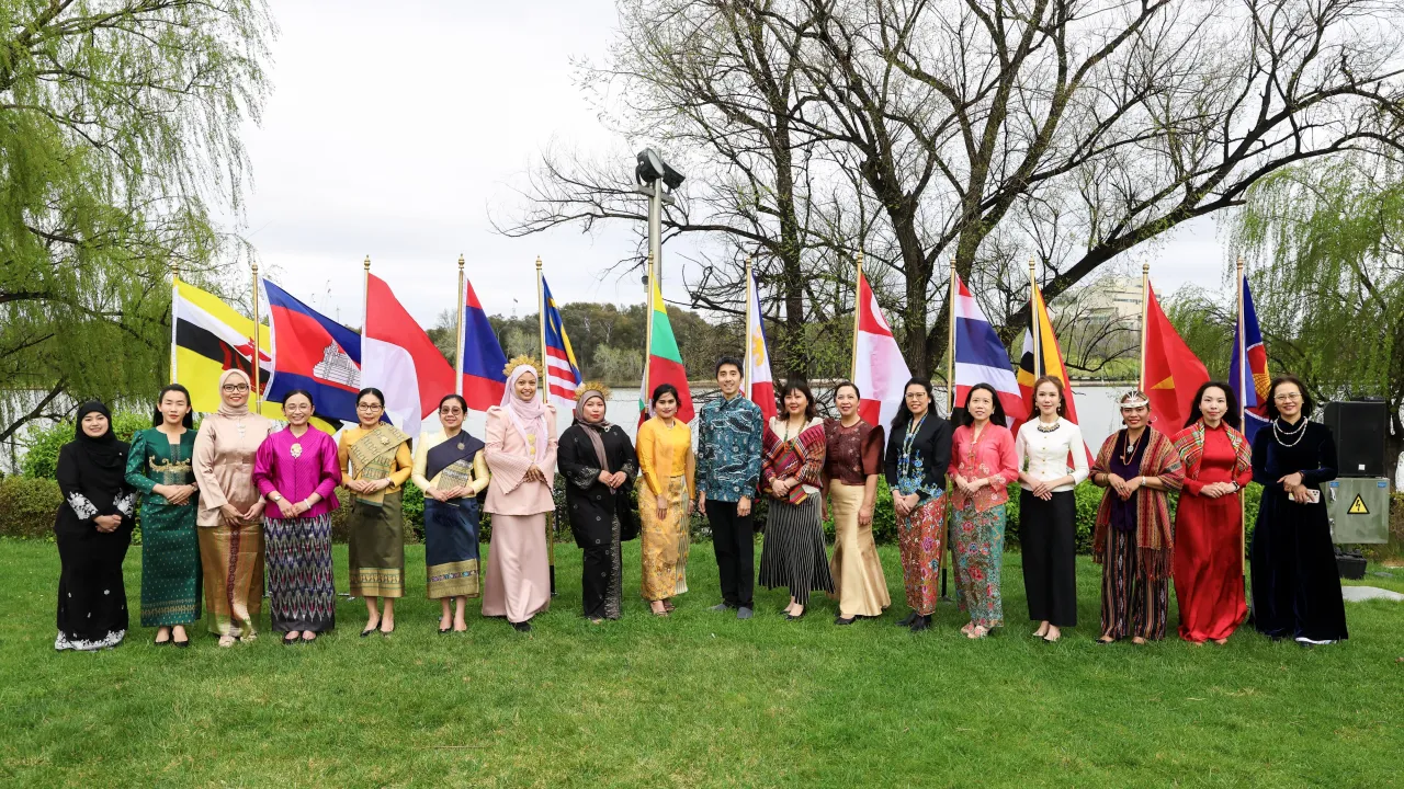 ASEAN Women's Circle Canberra with Dr Thomas Laue at the collaborative concert commemorating ASEAN Day 2026, National Carillon Canberra