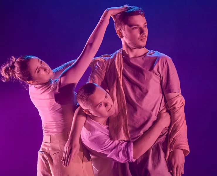 Exposed Dancers: Madalene Macera, Charlie Wilkins, Bhodi Hudson. Photo by Roy Vandervegt