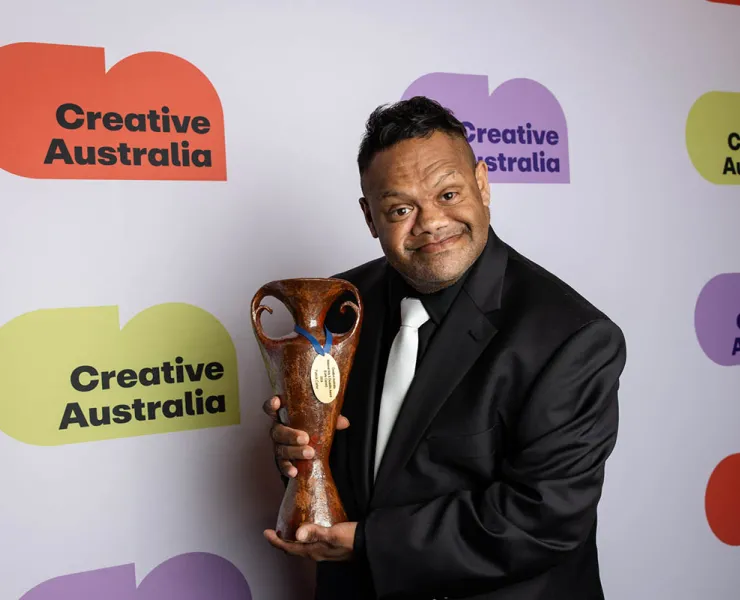 Patrick William Carter with his National Arts and Disability Award