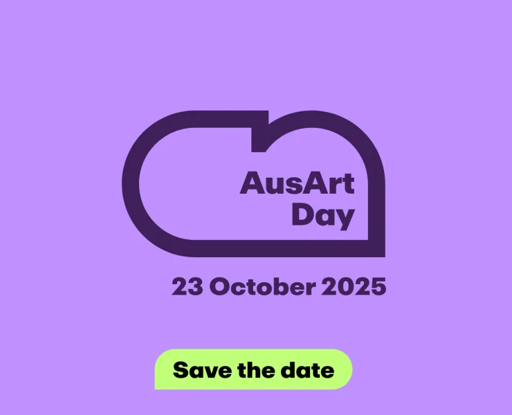 AusArt Day Logo, 23 October 2025, save the date