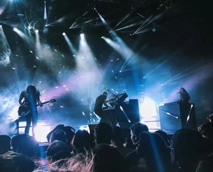 Rock band playing onstage