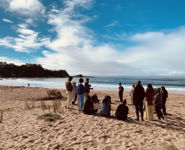 2022 Future Leaders Program Malua Bay workshop with Jade Kennedy Yuin Custodian and facilitator