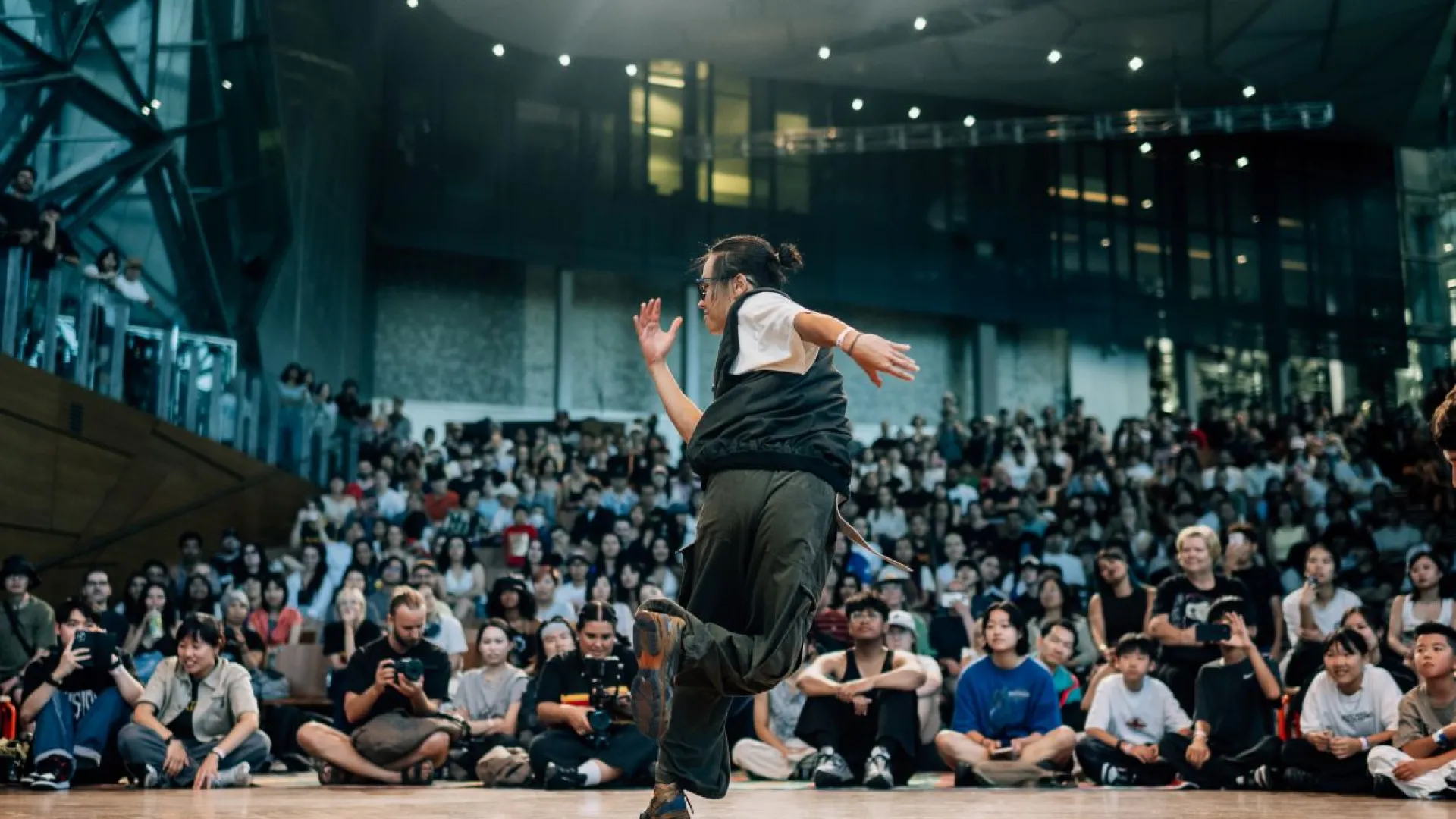 Breakdancer at On&On Festival, performing in front of a captivated audience